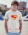 Shop Men's Vapour Blue Superman Logo Graphic Printed T-shirt-Front
