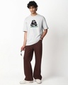 Shop Men's Vapour Blue Surviving Graphic Printed Oversized T-shirt