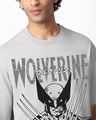 Shop Men's Vapour Blue Wolverine Graphic Print Oversized T-shirt