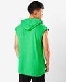 Shop Men's Varsity Green Extended Shoulder Oversized Hoodie Vest-Full
