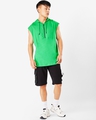 Shop Men's Varsity Green Extended Shoulder Oversized Hoodie Vest