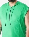 Shop Men's Varsity Green Extended Shoulder Plus Size Oversized Hoodie Vest