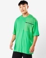 Shop Men's Varsity Green Mesh Pocket Oversized T-shirt-Design