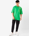 Shop Men's Varsity Green Mesh Pocket Oversized T-shirt