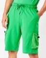 Shop Men's Varsity Green Mesh Pocket Shorts-Front