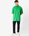 Shop Men's Varsity Green Oversized Polo T-shirt