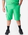 Shop Men's Varsity Green Plus Size Mesh Pocket Shorts-Front