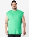 Shop Men's Varsity Green Plus Size Oversized Vest-Front