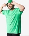 Shop Men's Varsity Green Plus Size Oversized T-shirt-Front