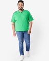 Shop Men's Varsity Green Plus Size Polo T-shirt-Full