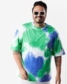 Shop Men's Varsity Tie & Dye Plus Size Oversized T-shirt-Front
