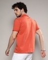 Shop Men's Vermillion Orange Palm Tree Embroidered Shirt-Design