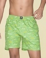 Shop Men's Wave Green All Over Printed Boxer-Front
