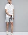 Shop Men's White Abstract Printed Polo T-shirt-Front
