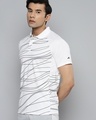 Shop Men's White Abstract Printed Polo T-shirt-Design