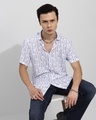 Shop Men's White Abstract Printed Slim Fit Shirt-Full