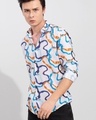 Shop Men's White Abstract Printed Slim Fit Shirt-Design