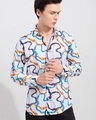 Shop Men's White Abstract Printed Slim Fit Shirt