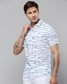 Shop Men's White Abstract Printed Slim Fit Shirt-Design