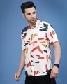 Shop Men's White Abstract Printed Slim Fit Shirt-Design