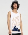 Shop Men's White Adventure Graphic Printed Vest-Front