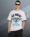 Shop Men's White Air Nomads Varsity Striped Oversized T-shirt-Front