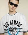 Shop Men's White Air Nomads Varsity Striped Oversized T-shirt