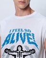 Shop Men's White Alive Graphic Printed Oversized Vest