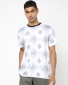 Shop Men's White All Over Aces Printed T-shirt-Front