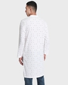 Shop Men's White All Over Crow Printed Relaxed Fit Long Kurta-Design