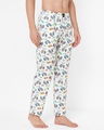 Shop Men's White All Over Cycle Printed Cotton Lounge Pants-Full