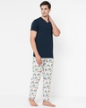 Shop Men's White All Over Cycle Printed Cotton Lounge Pants