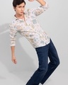 Shop Men's White All Over Floral Printed Slim Fit Shirt-Design