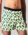 Shop Men's White All Over Leaf Printed Boxers-Front
