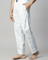 Shop Men's White & Blue All Over Leaf Printed Pyjamas-Design