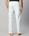 Shop Men's White & Blue All Over Leaf Printed Pyjamas-Full