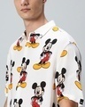 Shop Men's White All Over Mickey Printed Oversized Shirt