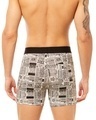 Shop Men's White All Over Newspaper Printed Knit Boxers-Design