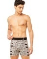 Shop Men's White All Over Newspaper Printed Knit Boxers-Full