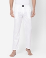 Shop Men's White All Over Printed Cotton Lounge Pants-Front