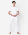 Shop Men's White All Over Printed Cotton Lounge Pants