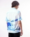 Shop Men's White & Blue All Over Printed Oversized Shirt-Design