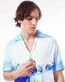 Shop Men's White & Blue All Over Printed Oversized Shirt