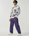 Shop Men's White All Over Printed Oversized Hoodies