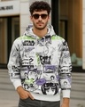Shop Men's White All Over Printed Oversized Hoodies-Front