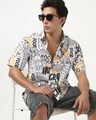 Shop Men's White Garfield All Over Printed Oversized Shirt-Front