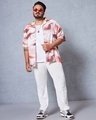 Shop Men's White & Red All Over Printed Oversized Plus Size Shirt-Full
