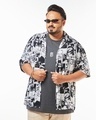 Shop Men's White All Over Printed Oversized Plus Size Shirt-Front