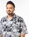 Shop Men's White All Over Printed Oversized Plus Size Shirt