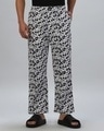 Shop Men's White All Over Printed Pyjamas-Front